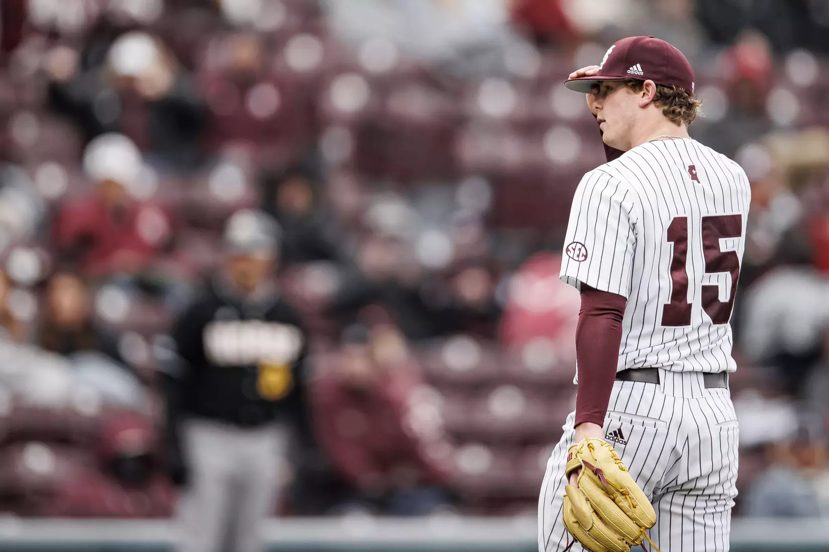 STARKVILLE, MS - February 27, 2022 - Mississippi State Pitcher Cade Smith (#15) during the game between the Northern Kentucky Norse and the Mississippi State Bulldogs at Dudy Noble Field at Polk-Dement Stadium in Starkville, MS. Photo By Austin Perryman