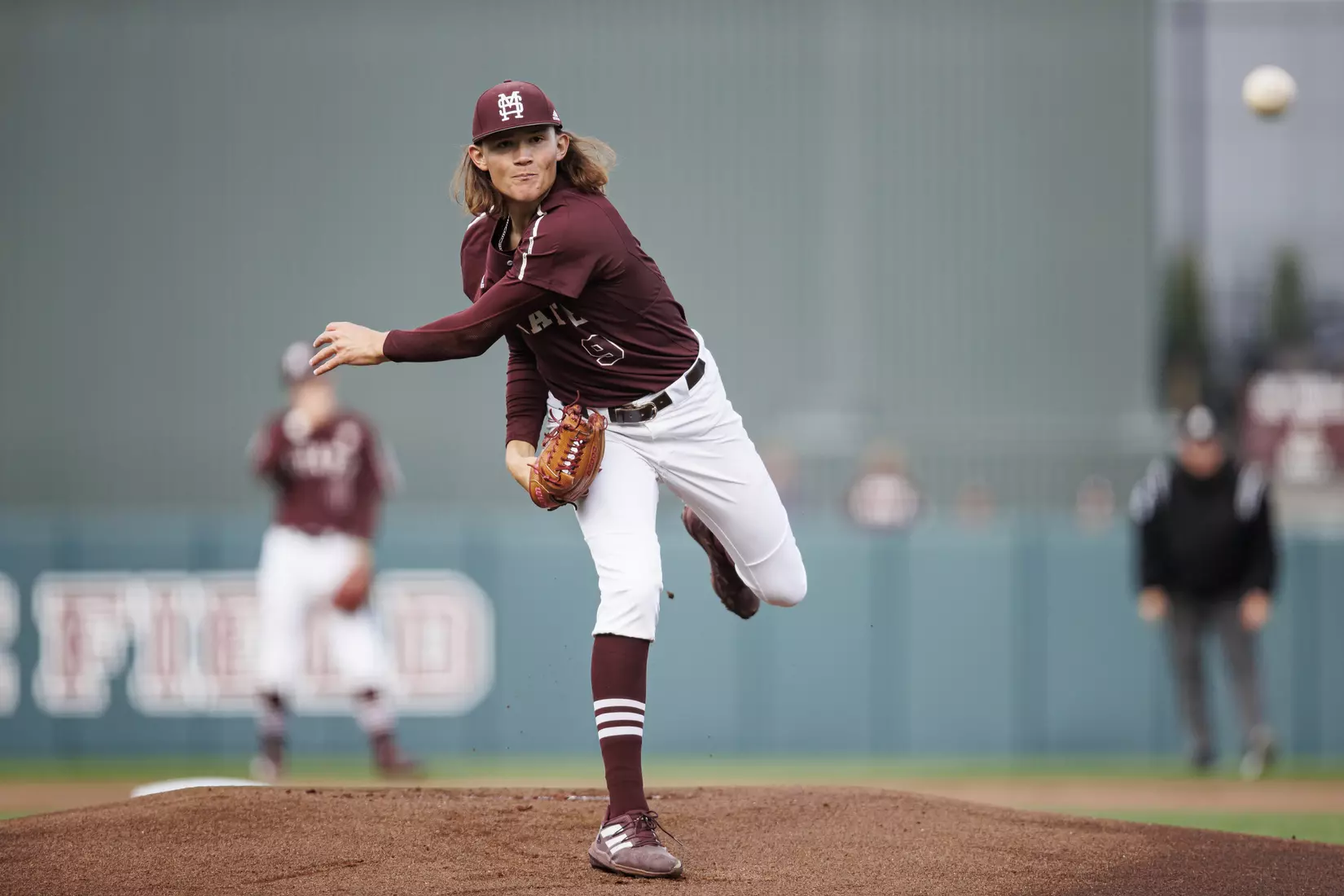STARKVILLE, MS - March 23, 2022 - Mississippi State Pitcher Pico Kohn (#9) during the game between the Southern Jaguars and the Mississippi State Bulldogs at Dudy Noble Field at Polk-Dement Stadium in Starkville, MS. Photo By Austin Perryman