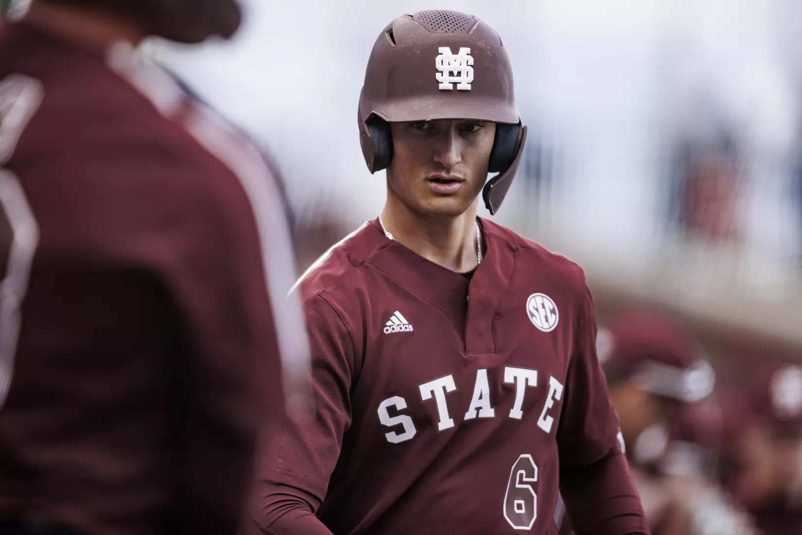 STARKVILLE, MS - March 23, 2022 - Mississippi State Infielder Kamren James (#6) during the game between the Southern Jaguars and the Mississippi State Bulldogs at Dudy Noble Field at Polk-Dement Stadium in Starkville, MS. Photo By Austin Perryman