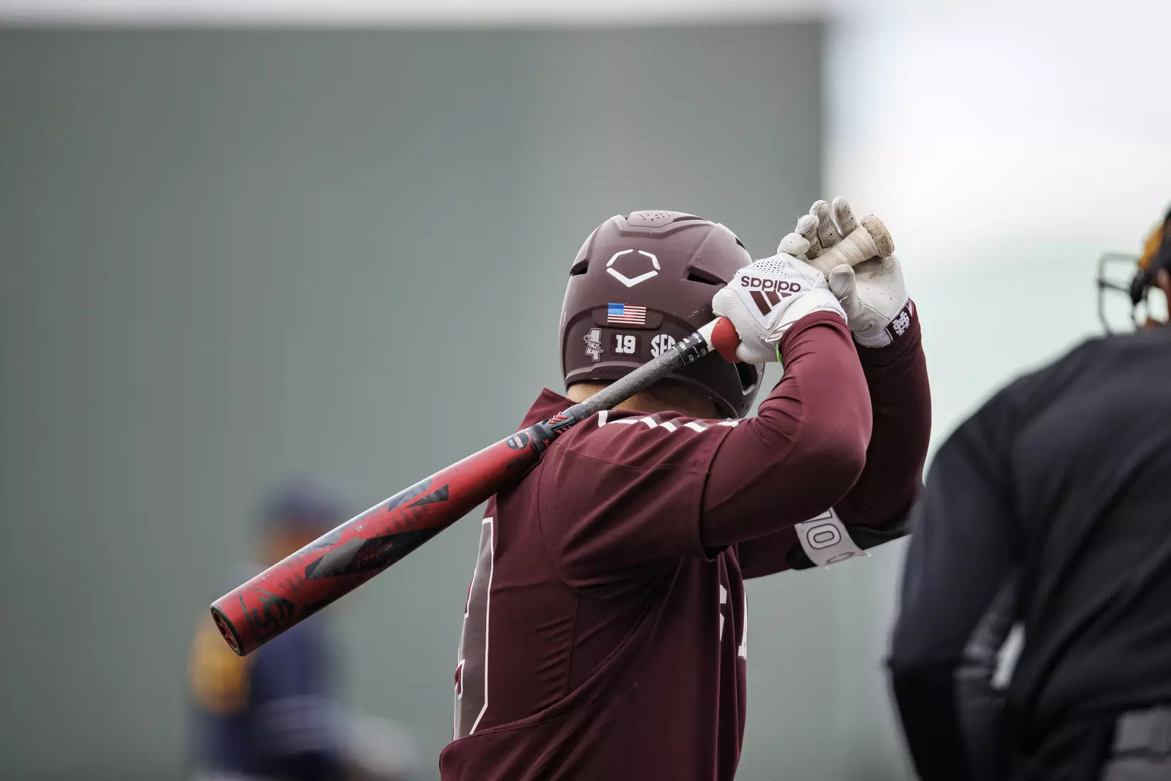 STARKVILLE, MS - March 23, 2022 - Mississippi State Catcher Logan Tanner (#19) during the game between the Southern Jaguars and the Mississippi State Bulldogs at Dudy Noble Field at Polk-Dement Stadium in Starkville, MS. Photo By Austin Perryman
