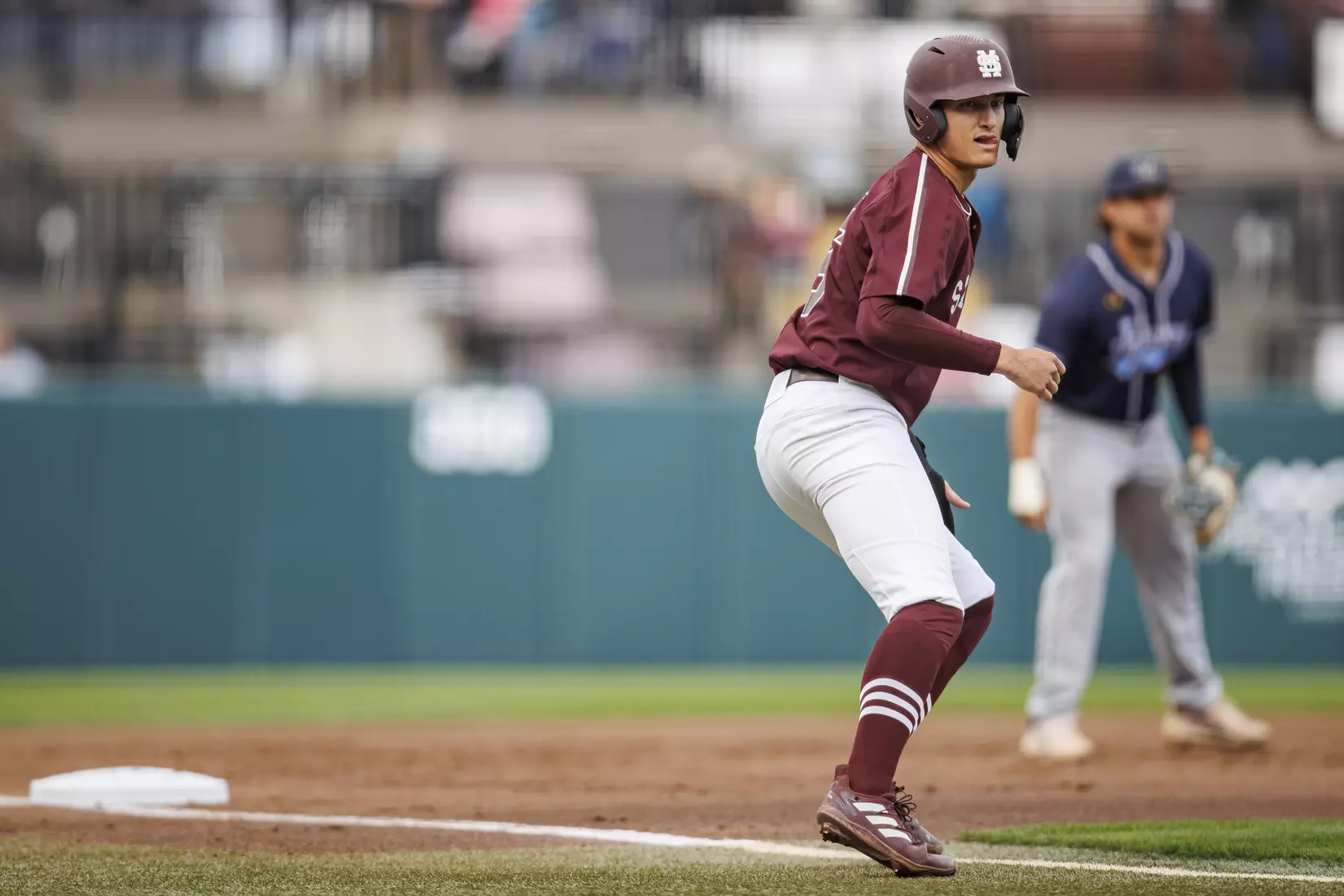 STARKVILLE, MS - March 23, 2022 - Mississippi State Infielder Kamren James (#6) during the game between the Southern Jaguars and the Mississippi State Bulldogs at Dudy Noble Field at Polk-Dement Stadium in Starkville, MS. Photo By Austin Perryman