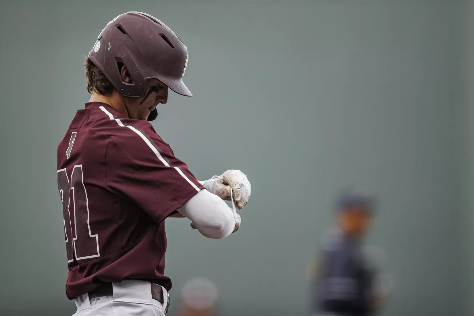 STARKVILLE, MS - March 23, 2022 - Mississippi State Infielder Tanner Leggett (#31) during the game between the Southern Jaguars and the Mississippi State Bulldogs at Dudy Noble Field at Polk-Dement Stadium in Starkville, MS. Photo By Austin Perryman