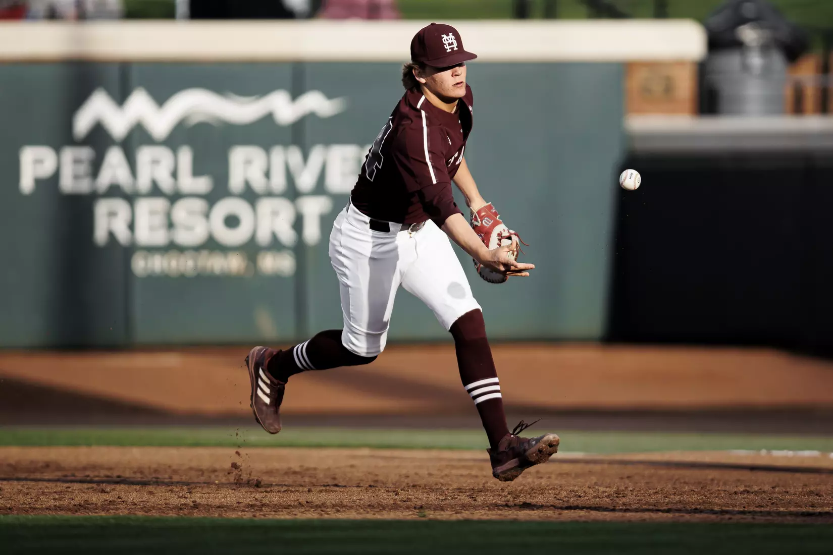 STARKVILLE, MS - March 23, 2022 - Mississippi State Infielder/Outfielder Hunter Hines (#44) during the game between the Southern Jaguars and the Mississippi State Bulldogs at Dudy Noble Field at Polk-Dement Stadium in Starkville, MS. Photo By Austin Perryman