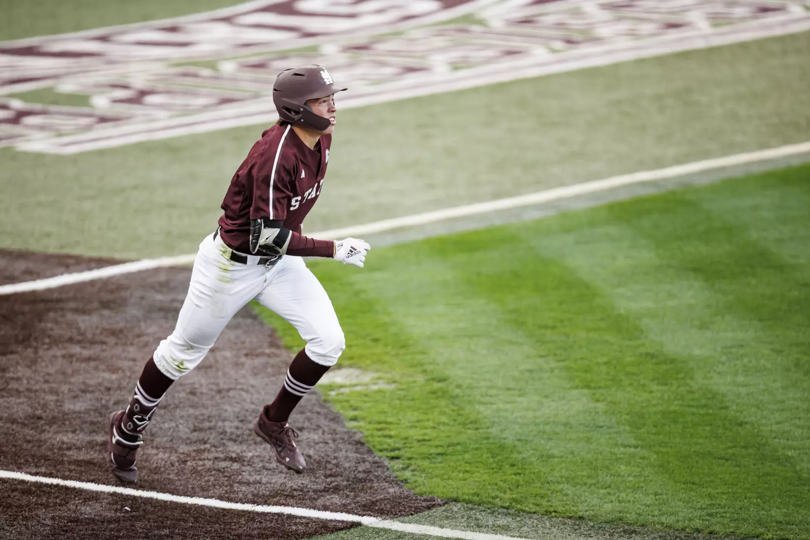 STARKVILLE, MS - March 23, 2022 - Mississippi State Outfielder Kellum Clark (#11) hits a home run during the game between the Southern Jaguars and the Mississippi State Bulldogs at Dudy Noble Field at Polk-Dement Stadium in Starkville, MS. Photo By Austin Perryman