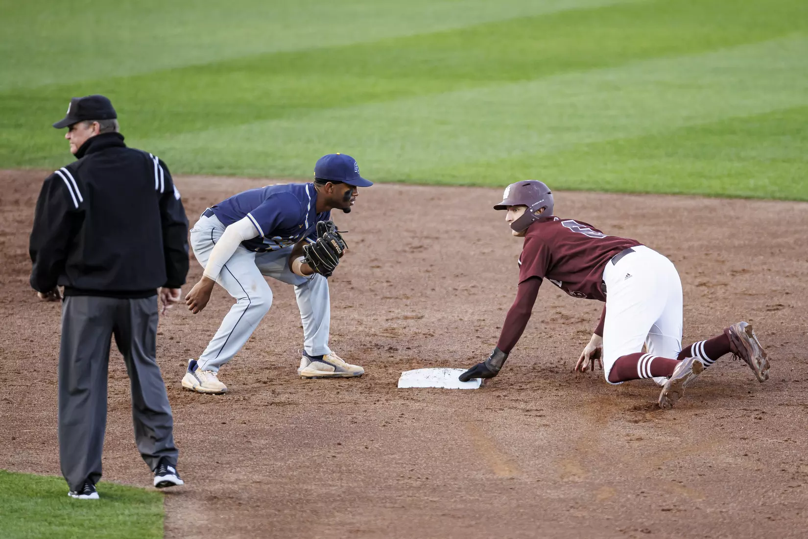 STARKVILLE, MS - March 23, 2022 - Mississippi State Infielder Kamren James (#6) during the game between the Southern Jaguars and the Mississippi State Bulldogs at Dudy Noble Field at Polk-Dement Stadium in Starkville, MS. Photo By Austin Perryman