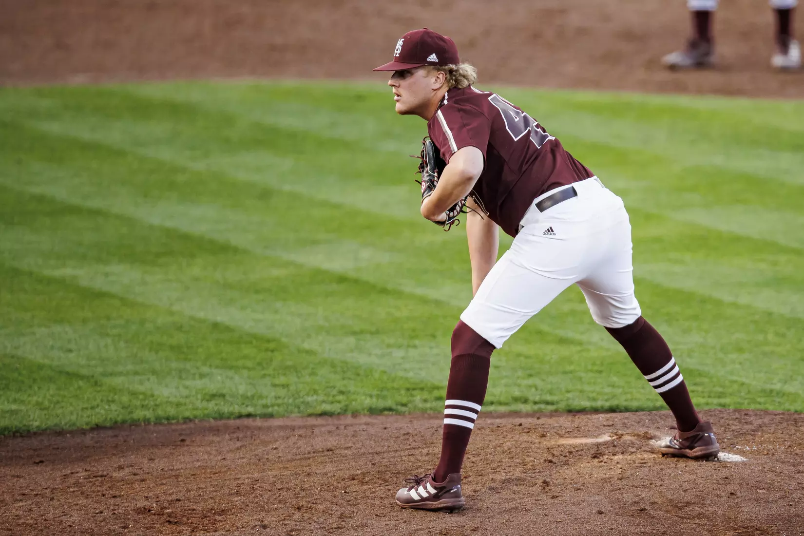 STARKVILLE, MS - March 23, 2022 - Mississippi State Pitcher Drew Talley (#47) during the game between the Southern Jaguars and the Mississippi State Bulldogs at Dudy Noble Field at Polk-Dement Stadium in Starkville, MS. Photo By Austin Perryman