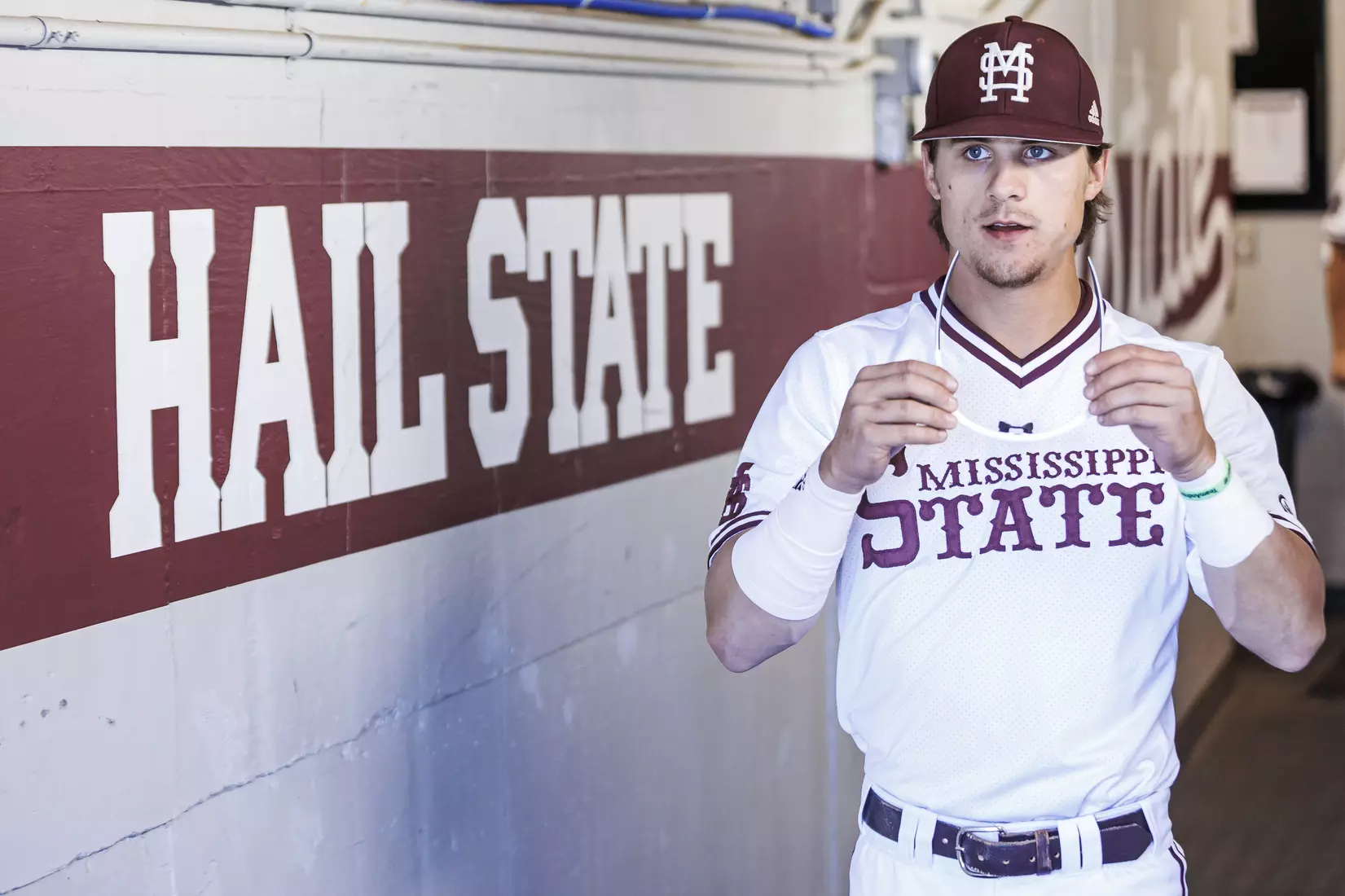 STARKVILLE, MS - March 26, 2022 - Mississippi State Infielder Tanner Leggett (#31) before the game between the Alabama Crimson Tide and the Mississippi State Bulldogs at Dudy Noble Field at Polk-Dement Stadium in Starkville, MS. Photo By Kevin Snyder