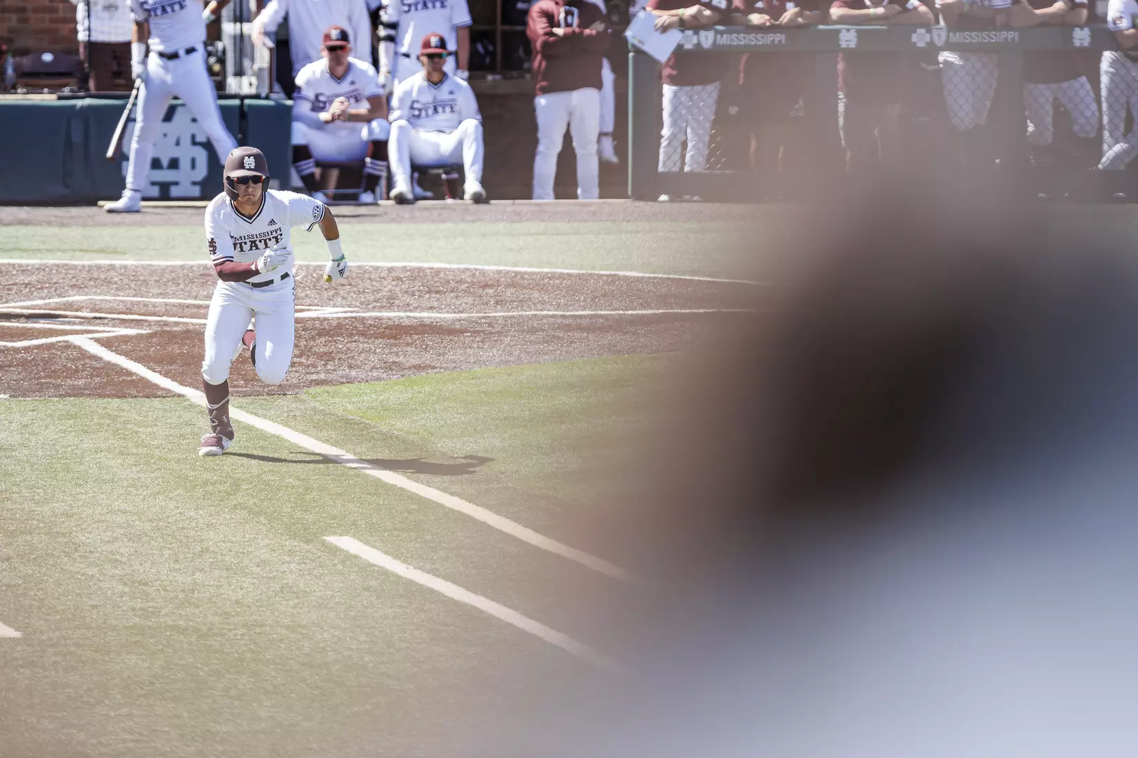 STARKVILLE, MS - March 26, 2022 - Mississippi State Outfielder Jess Davis (#3) during the game between the Alabama Crimson Tide and the Mississippi State Bulldogs at Dudy Noble Field at Polk-Dement Stadium in Starkville, MS. Photo By Kevin Snyder