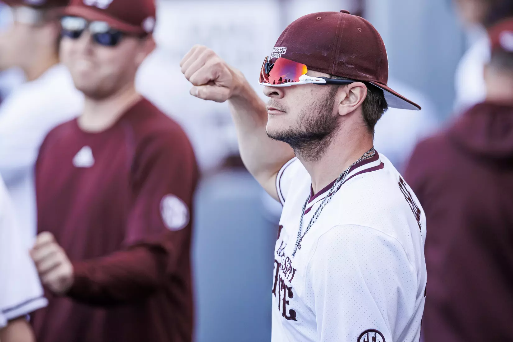 STARKVILLE, MS - March 26, 2022 - Mississippi State Infielder Davis Meche (#12) during the game between the Alabama Crimson Tide and the Mississippi State Bulldogs at Dudy Noble Field at Polk-Dement Stadium in Starkville, MS. Photo By Kevin Snyder