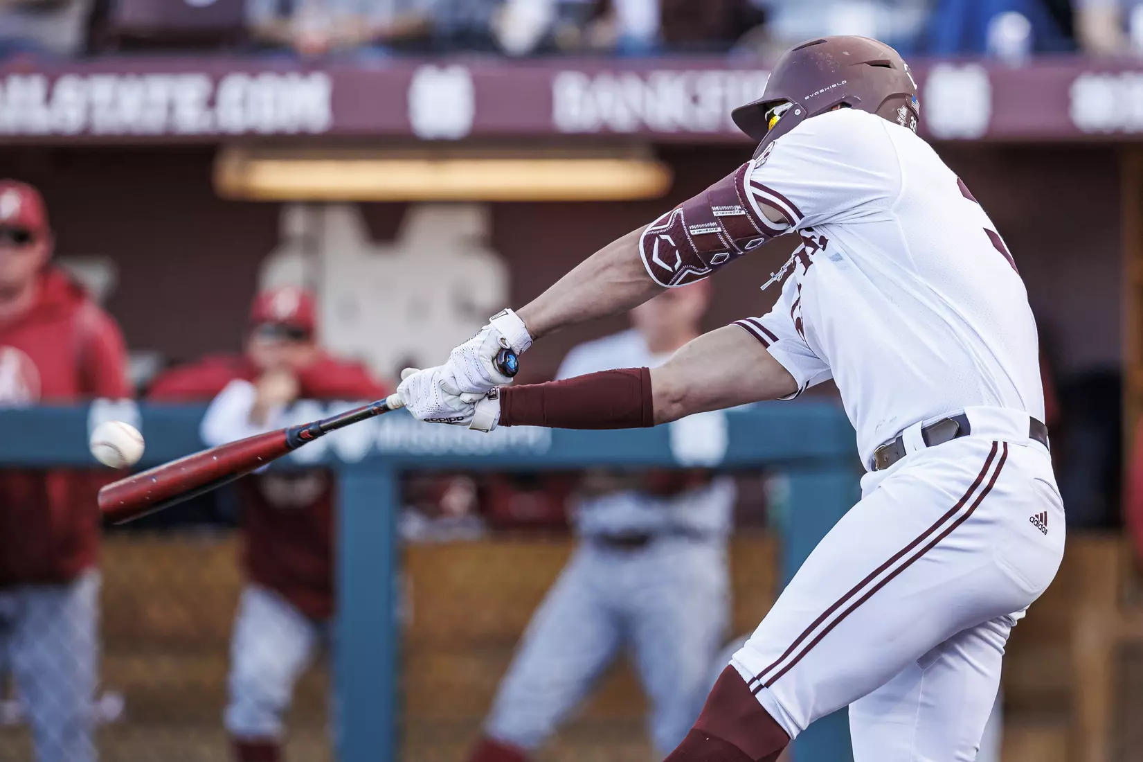 STARKVILLE, MS - March 26, 2022 - Mississippi State Outfielder Brad Cumbest (#33) during the game between the Alabama Crimson Tide and the Mississippi State Bulldogs at Dudy Noble Field at Polk-Dement Stadium in Starkville, MS. Photo By Kevin Snyder