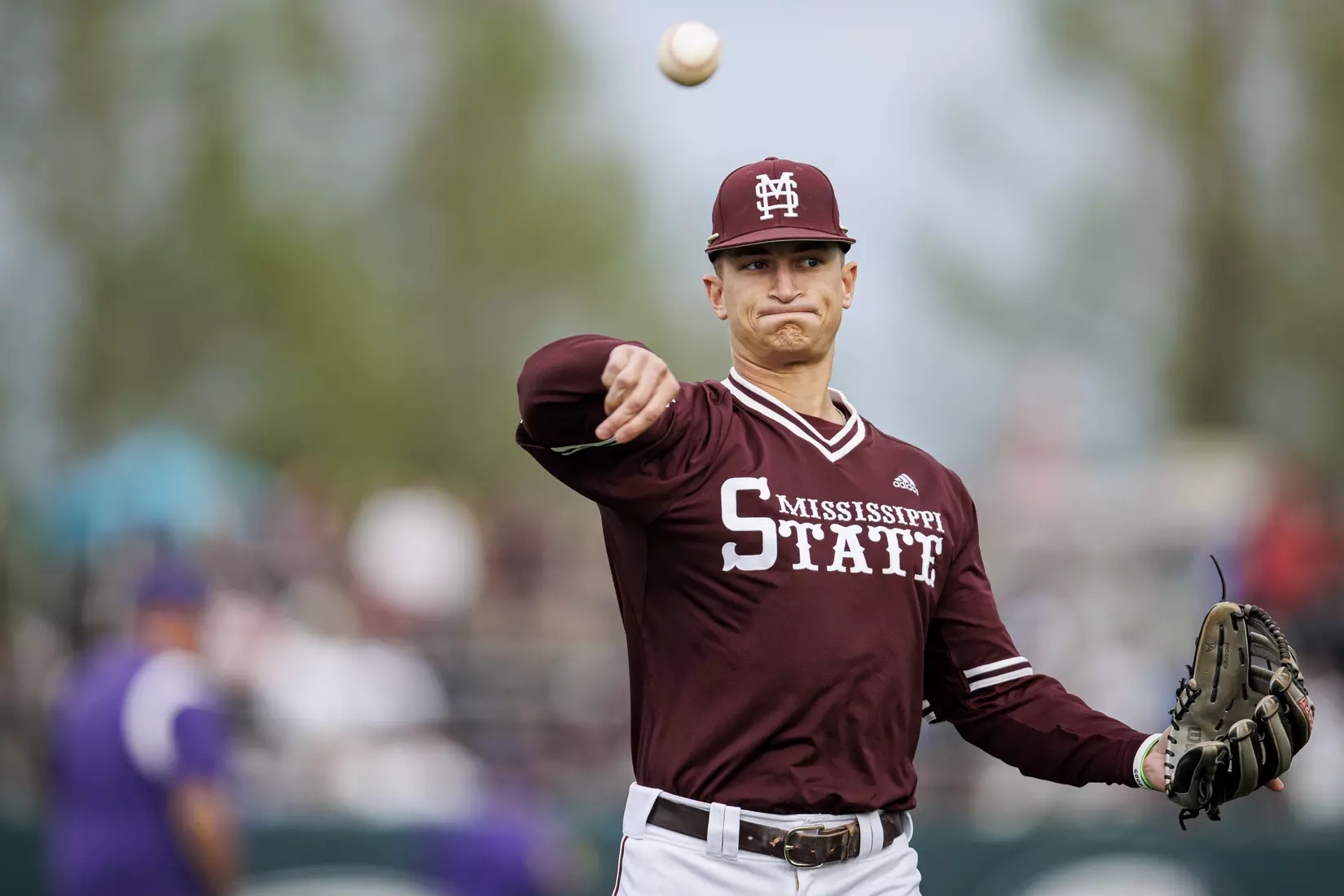 STARKVILLE, MS - April 08, 2022 - Mississippi State Infielder Kamren James (#6) before the game between the LSU Tigers and the Mississippi State Bulldogs at Dudy Noble Field at Polk-Dement Stadium in Starkville, MS. Photo By Austin Perryman