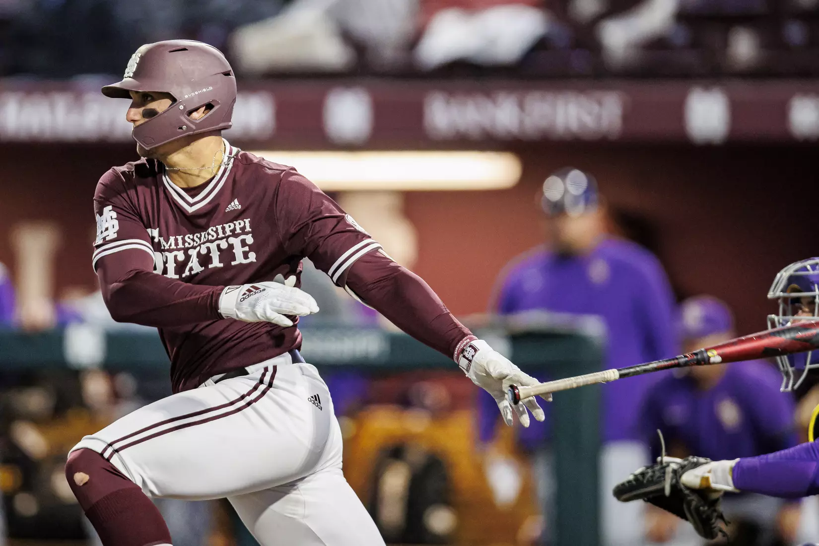 STARKVILLE, MS - April 08, 2022 - Mississippi State Outfielder Brad Cumbest (#33) during the game between the LSU Tigers and the Mississippi State Bulldogs at Dudy Noble Field at Polk-Dement Stadium in Starkville, MS. Photo By Austin Perryman