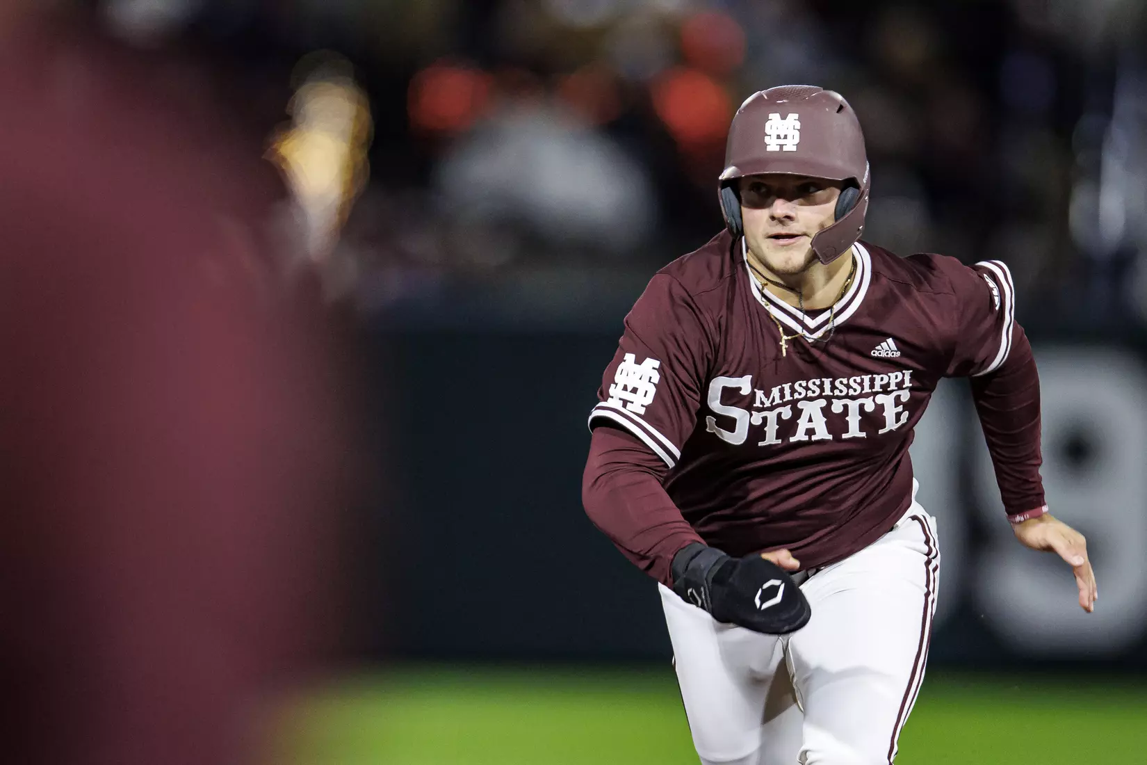 STARKVILLE, MS - April 08, 2022 - Mississippi State Catcher Logan Tanner (#19) during the game between the LSU Tigers and the Mississippi State Bulldogs at Dudy Noble Field at Polk-Dement Stadium in Starkville, MS. Photo By Austin Perryman