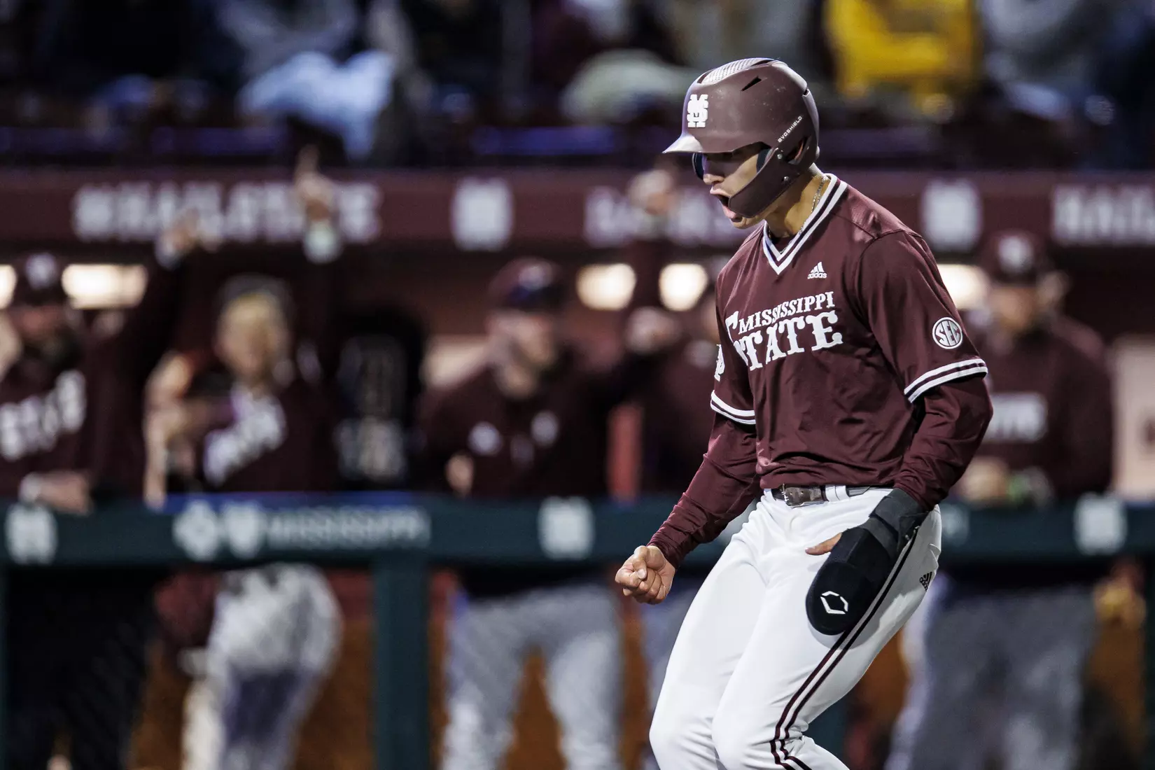 STARKVILLE, MS - April 08, 2022 - Mississippi State Infielder Kamren James (#6) during the game between the LSU Tigers and the Mississippi State Bulldogs at Dudy Noble Field at Polk-Dement Stadium in Starkville, MS. Photo By Austin Perryman