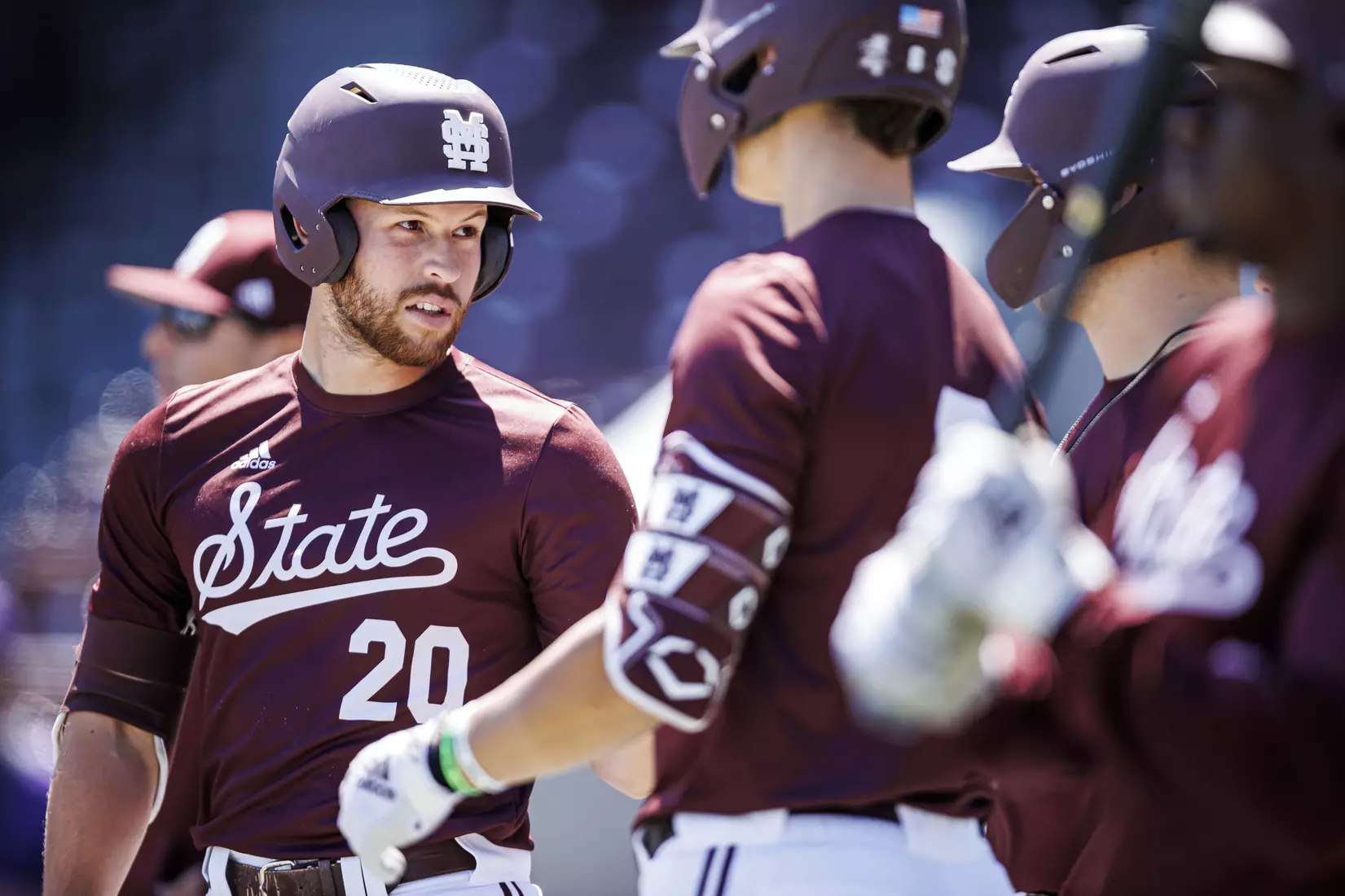STARKVILLE, MS - April 09, 2022 - Mississippi State Infielder Luke Hancock (#20) before the game between the LSU Tigers and the Mississippi State Bulldogs at Dudy Noble Field at Polk-Dement Stadium in Starkville, MS. Photo By Mississippi State Athletics