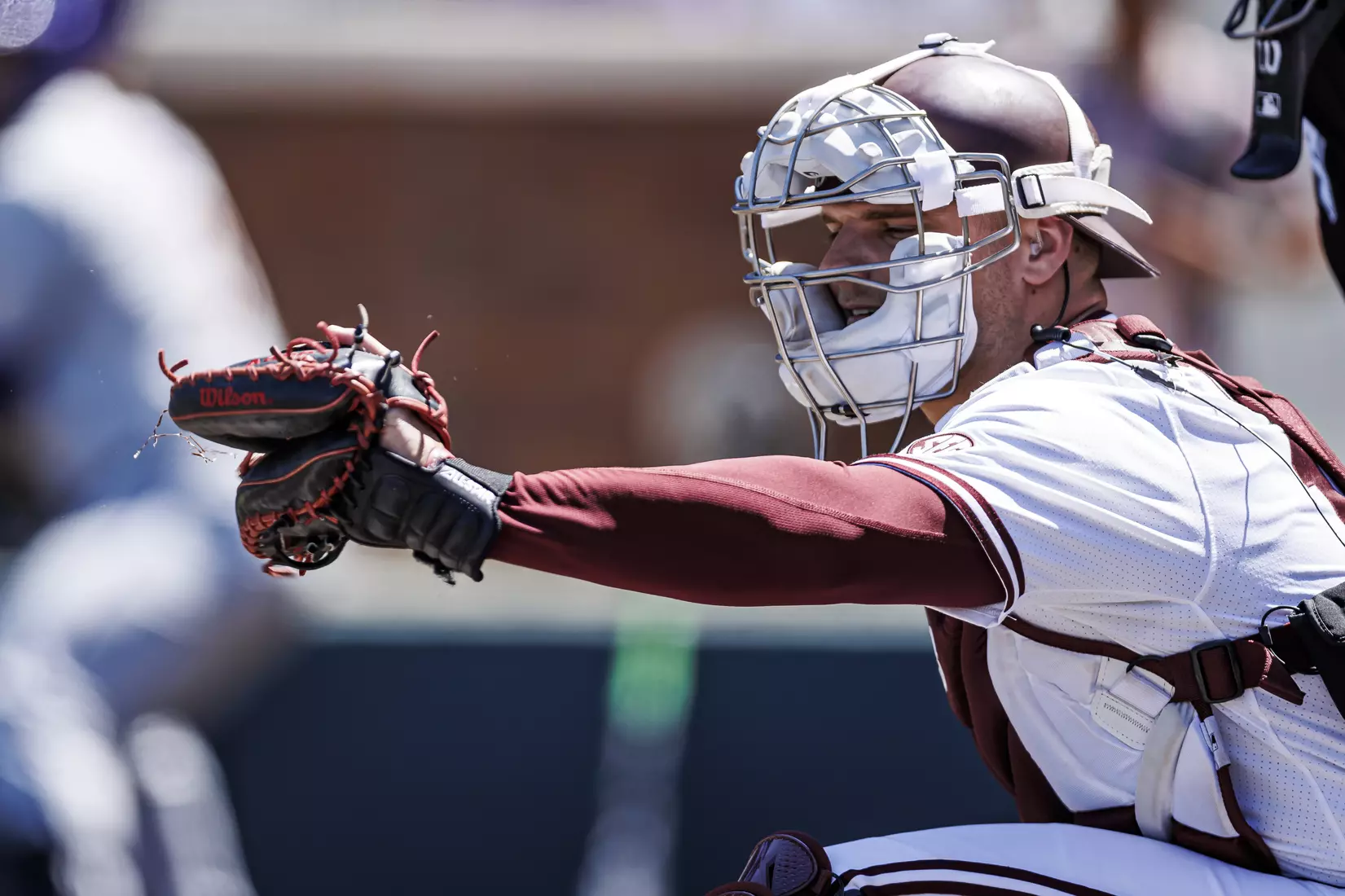 STARKVILLE, MS - April 09, 2022 - Mississippi State Catcher Logan Tanner (#19) during the game between the LSU Tigers and the Mississippi State Bulldogs at Dudy Noble Field at Polk-Dement Stadium in Starkville, MS. Photo By Mississippi State Athletics