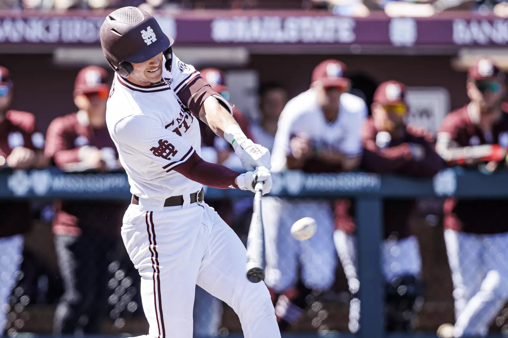 STARKVILLE, MS - April 09, 2022 - Mississippi State Infielder RJ Yeager (#4) during the game between the LSU Tigers and the Mississippi State Bulldogs at Dudy Noble Field at Polk-Dement Stadium in Starkville, MS. Photo By Mississippi State Athletics