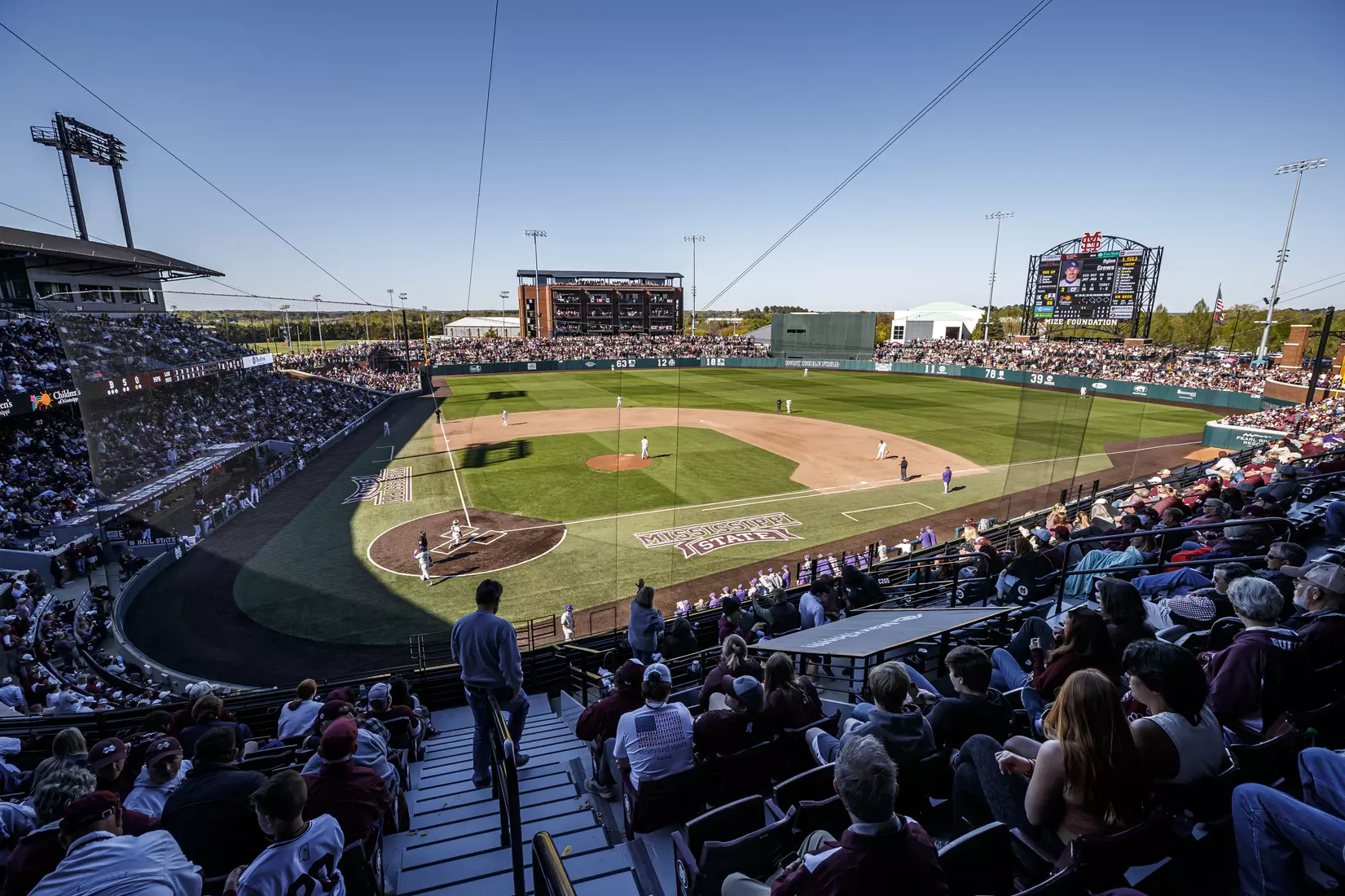 STARKVILLE, MS - April 09, 2022 - Dudy Noble Field at Polk-Dement Stadium during the game between the LSU Tigers and the Mississippi State Bulldogs at Dudy Noble Field at Polk-Dement Stadium in Starkville, MS. Photo By Mississippi State Athletics