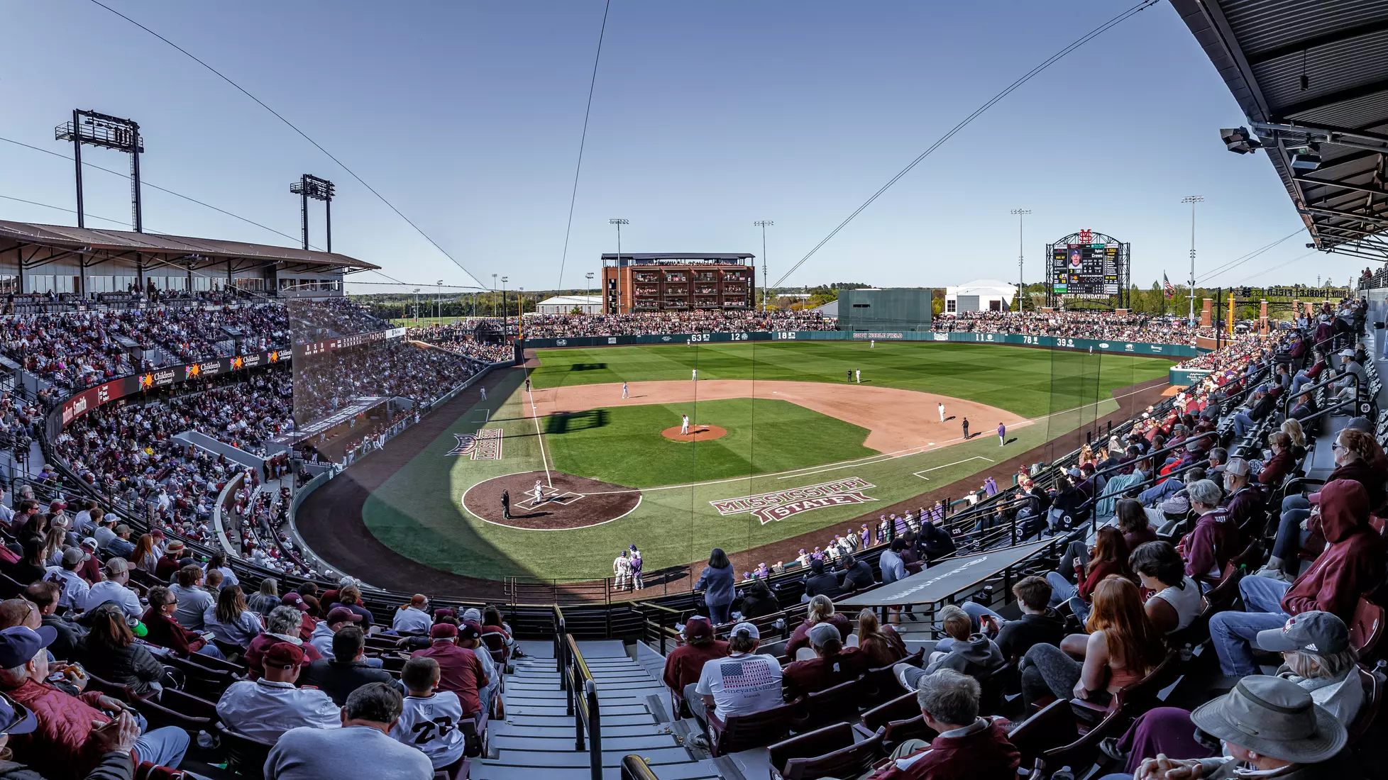 STARKVILLE, MS - April 09, 2022 - Dudy Noble Field at Polk-Dement Stadium during the game between the LSU Tigers and the Mississippi State Bulldogs at Dudy Noble Field at Polk-Dement Stadium in Starkville, MS. Photo By Mississippi State Athletics