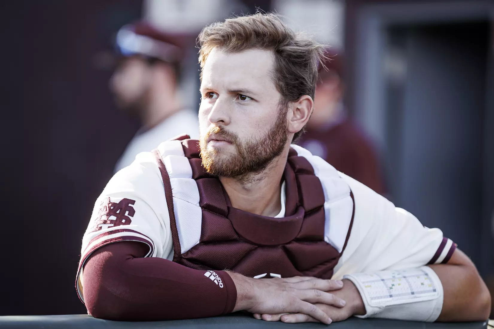 STARKVILLE, MS - April 19, 2022 - Mississippi State Infielder Luke Hancock (#20) before the game between the Jackson State Tigers and the Mississippi State Bulldogs at Dudy Noble Field at Polk-Dement Stadium in Starkville, MS. Photo By Kevin Snyder