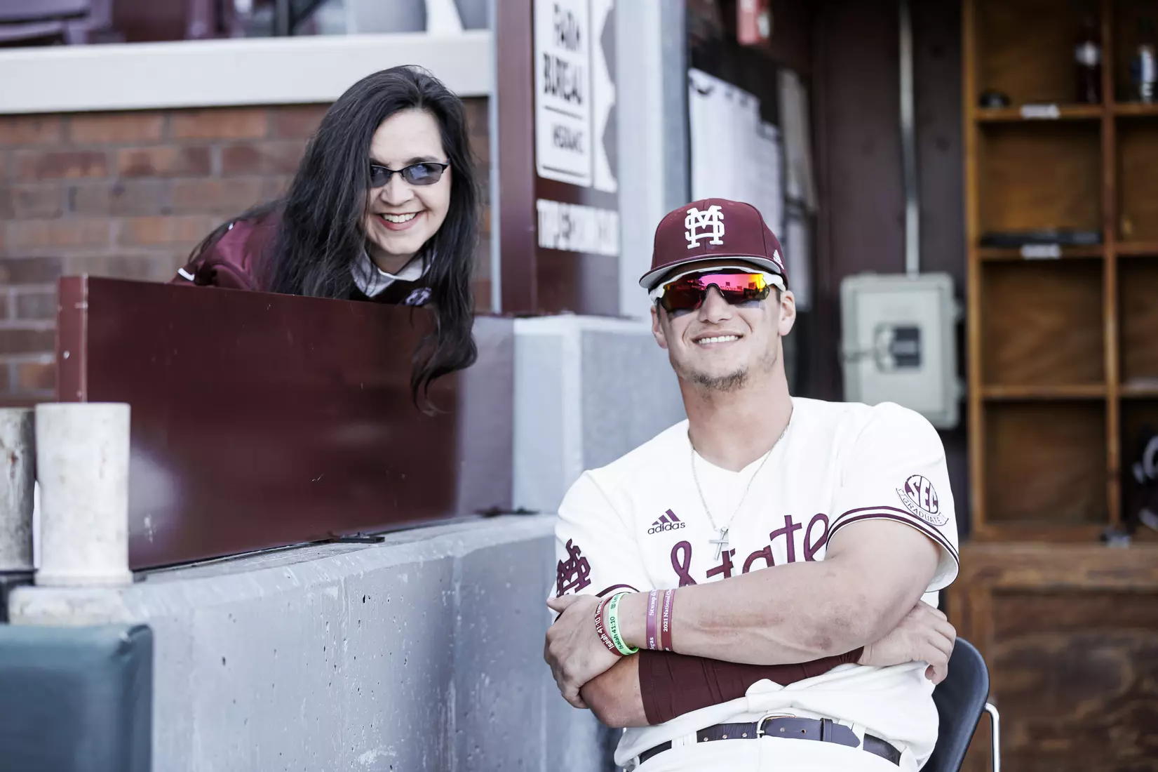 STARKVILLE, MS - April 19, 2022 - Mississippi State Outfielder Brad Cumbest (#33) before the game between the Jackson State Tigers and the Mississippi State Bulldogs at Dudy Noble Field at Polk-Dement Stadium in Starkville, MS. Photo By Kevin Snyder