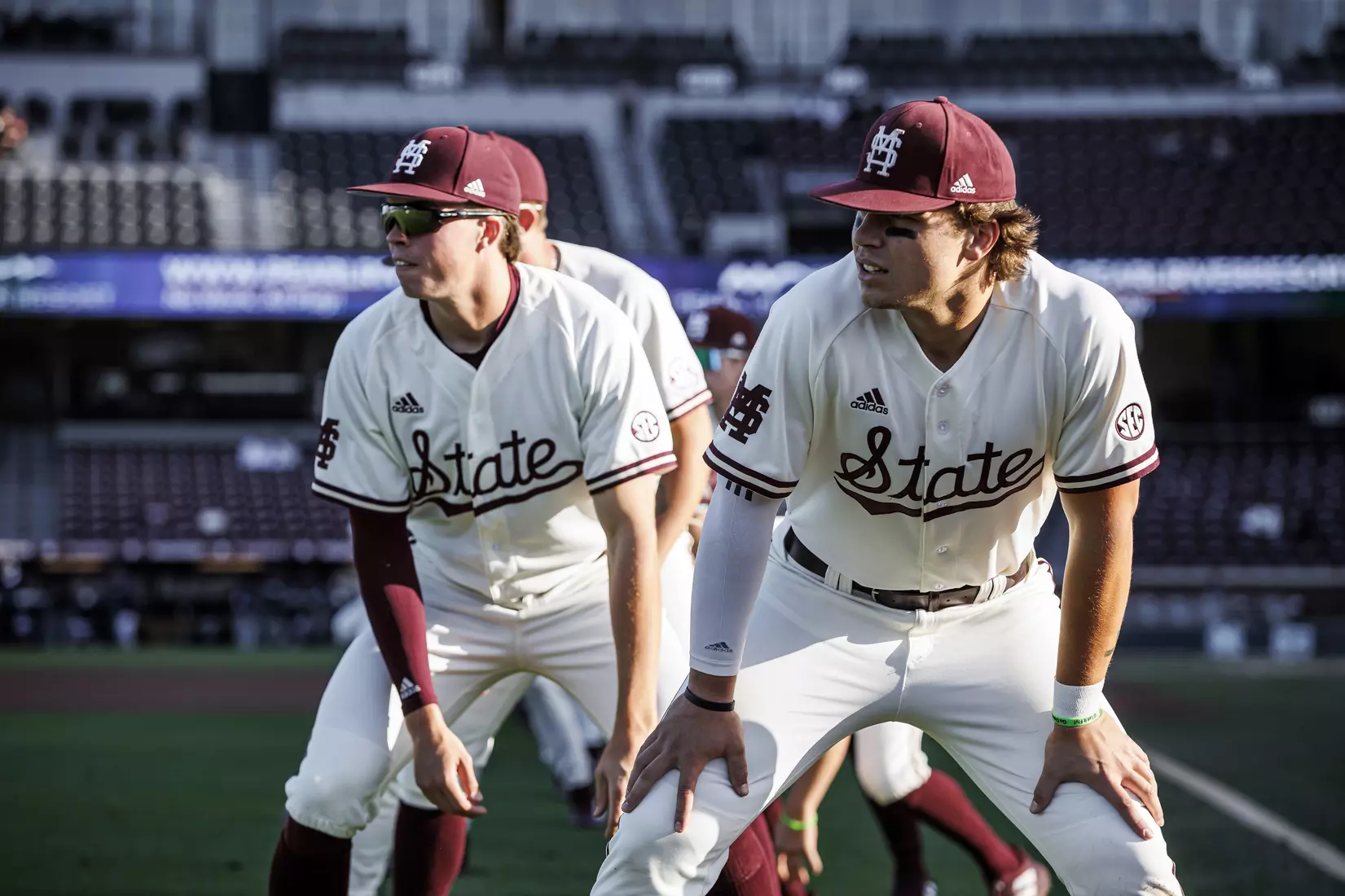 STARKVILLE, MS - April 19, 2022 - Mississippi State Infielder Slate Alford (#24) before the game between the Jackson State Tigers and the Mississippi State Bulldogs at Dudy Noble Field at Polk-Dement Stadium in Starkville, MS. Photo By Kevin Snyder
