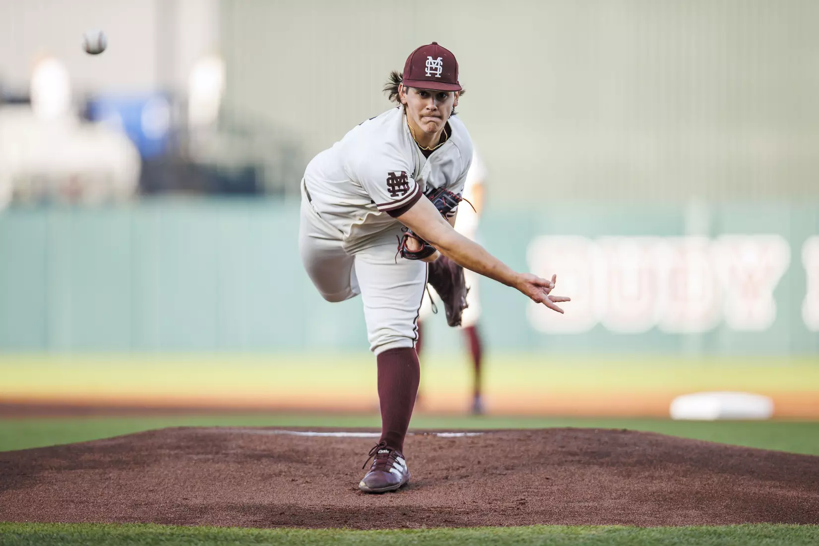 STARKVILLE, MS - April 19, 2022 - Mississippi State Pitcher Jack Walker (#18) during the game between the Jackson State Tigers and the Mississippi State Bulldogs at Dudy Noble Field at Polk-Dement Stadium in Starkville, MS. Photo By Kevin Snyder
