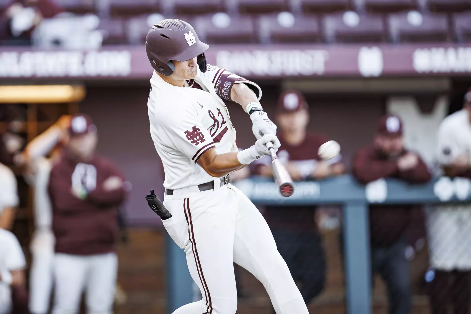 STARKVILLE, MS - April 19, 2022 - Mississippi State Infielder Kamren James (#6) during the game between the Jackson State Tigers and the Mississippi State Bulldogs at Dudy Noble Field at Polk-Dement Stadium in Starkville, MS. Photo By Kevin Snyder