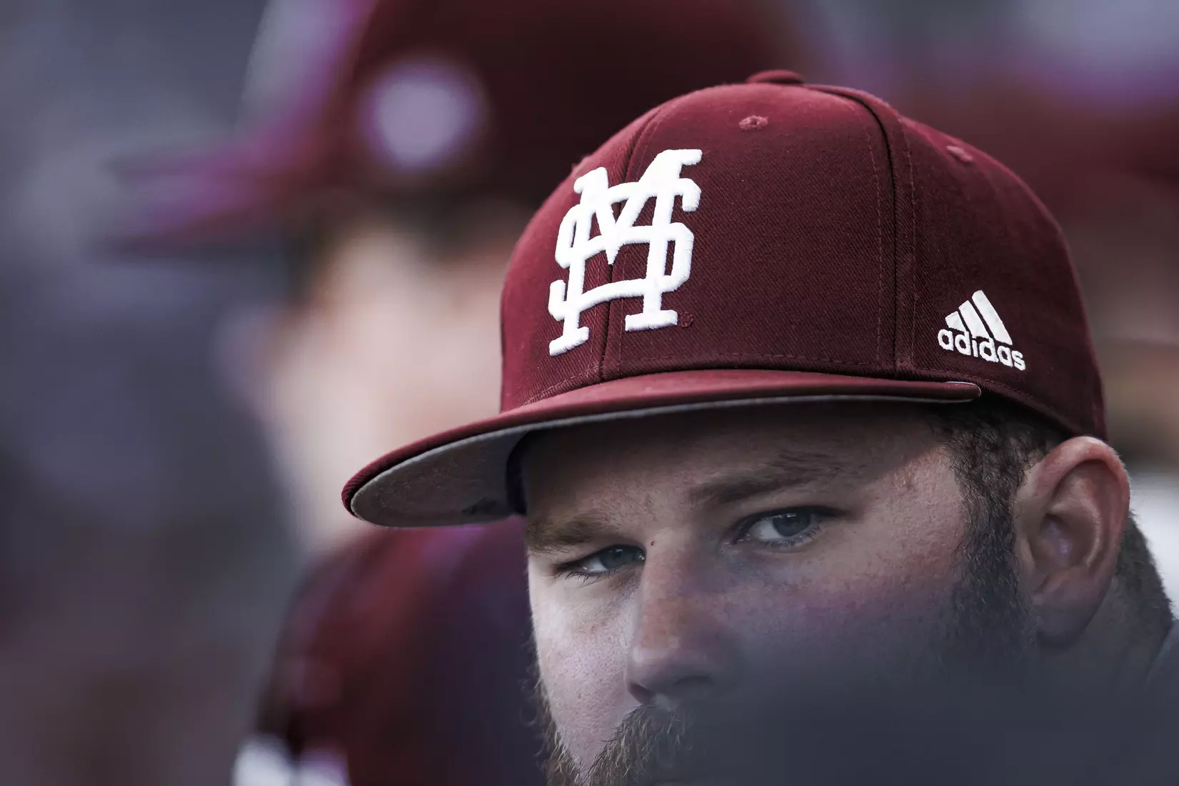 STARKVILLE, MS - April 19, 2022 - Mississippi State Bullpen Catcher Gavin Schmidt during the game between the Jackson State Tigers and the Mississippi State Bulldogs at Dudy Noble Field at Polk-Dement Stadium in Starkville, MS. Photo By Sloane Bush