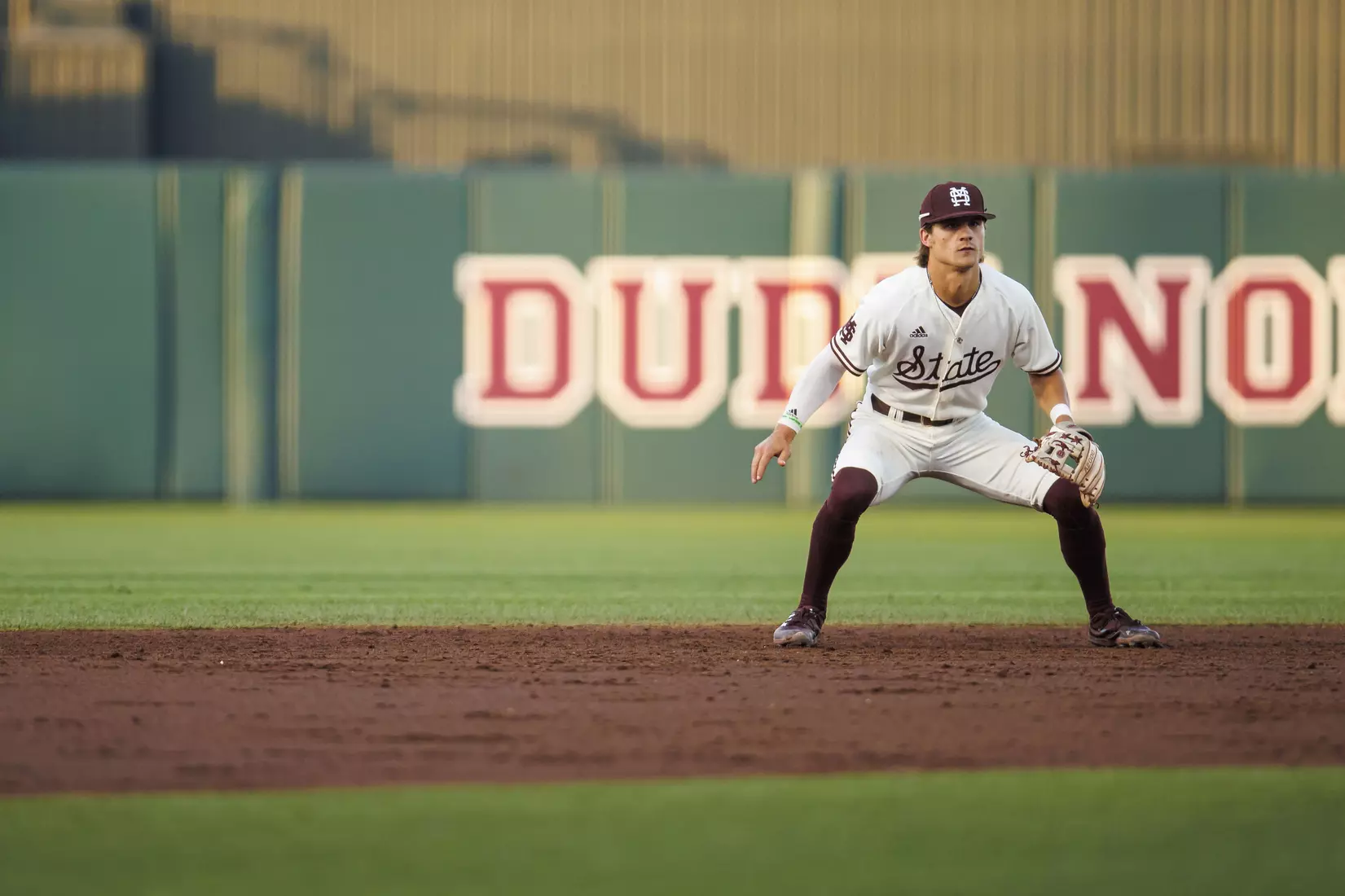STARKVILLE, MS - April 19, 2022 - Mississippi State Infielder Tanner Leggett (#31) during the game between the Jackson State Tigers and the Mississippi State Bulldogs at Dudy Noble Field at Polk-Dement Stadium in Starkville, MS. Photo By Sloane Bush