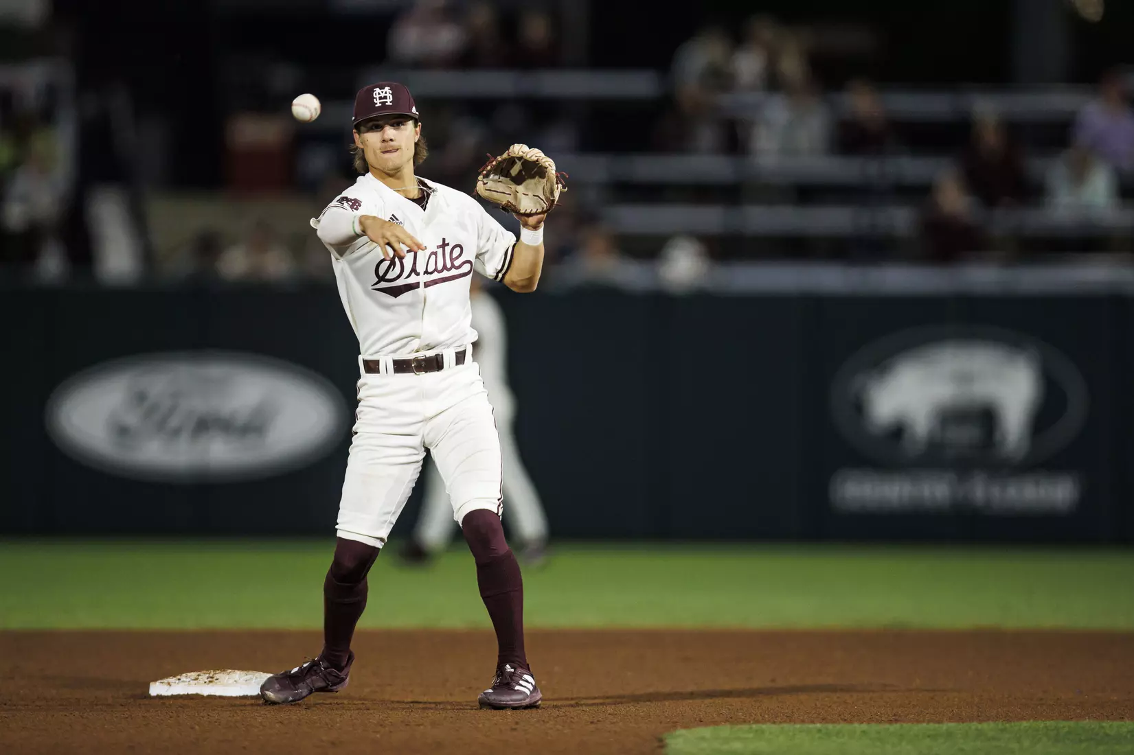 STARKVILLE, MS - April 19, 2022 - Mississippi State Infielder Tanner Leggett (#31) during the game between the Jackson State Tigers and the Mississippi State Bulldogs at Dudy Noble Field at Polk-Dement Stadium in Starkville, MS. Photo By Sloane Bush
