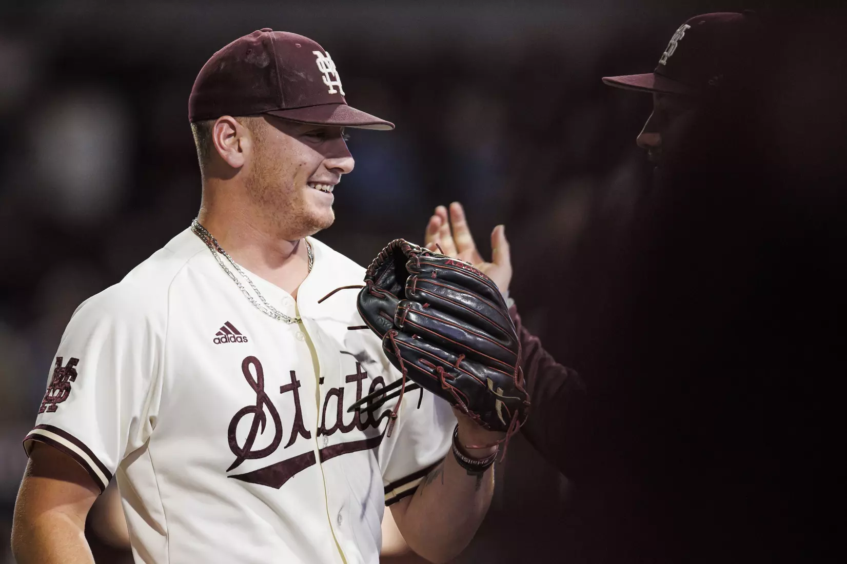 STARKVILLE, MS - April 19, 2022 - Mississippi State Pitcher Mikey Tepper (#39) during the game between the Jackson State Tigers and the Mississippi State Bulldogs at Dudy Noble Field at Polk-Dement Stadium in Starkville, MS. Photo By Sloane Bush