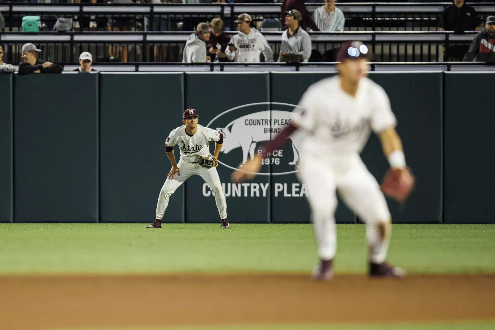 STARKVILLE, MS - April 19, 2022 - Mississippi State Infielder/Outfielder Matt Corder (#14) during the game between the Jackson State Tigers and the Mississippi State Bulldogs at Dudy Noble Field at Polk-Dement Stadium in Starkville, MS. Photo By Sloane Bush