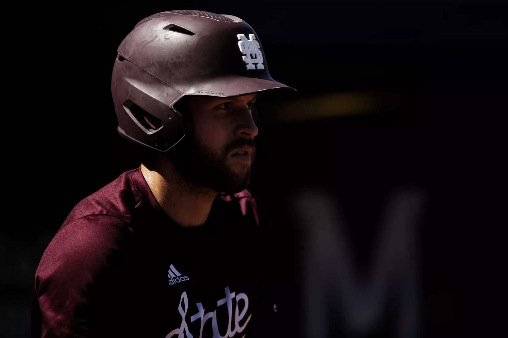 STARKVILLE, MS - April 26, 2022 - Mississippi State Infielder Luke Hancock (#20) before the game between the Mississippi State Bulldogs and the Ole Miss Rebels at Trustmark Park in Pearl, MS. Photo By Kevin Snyder