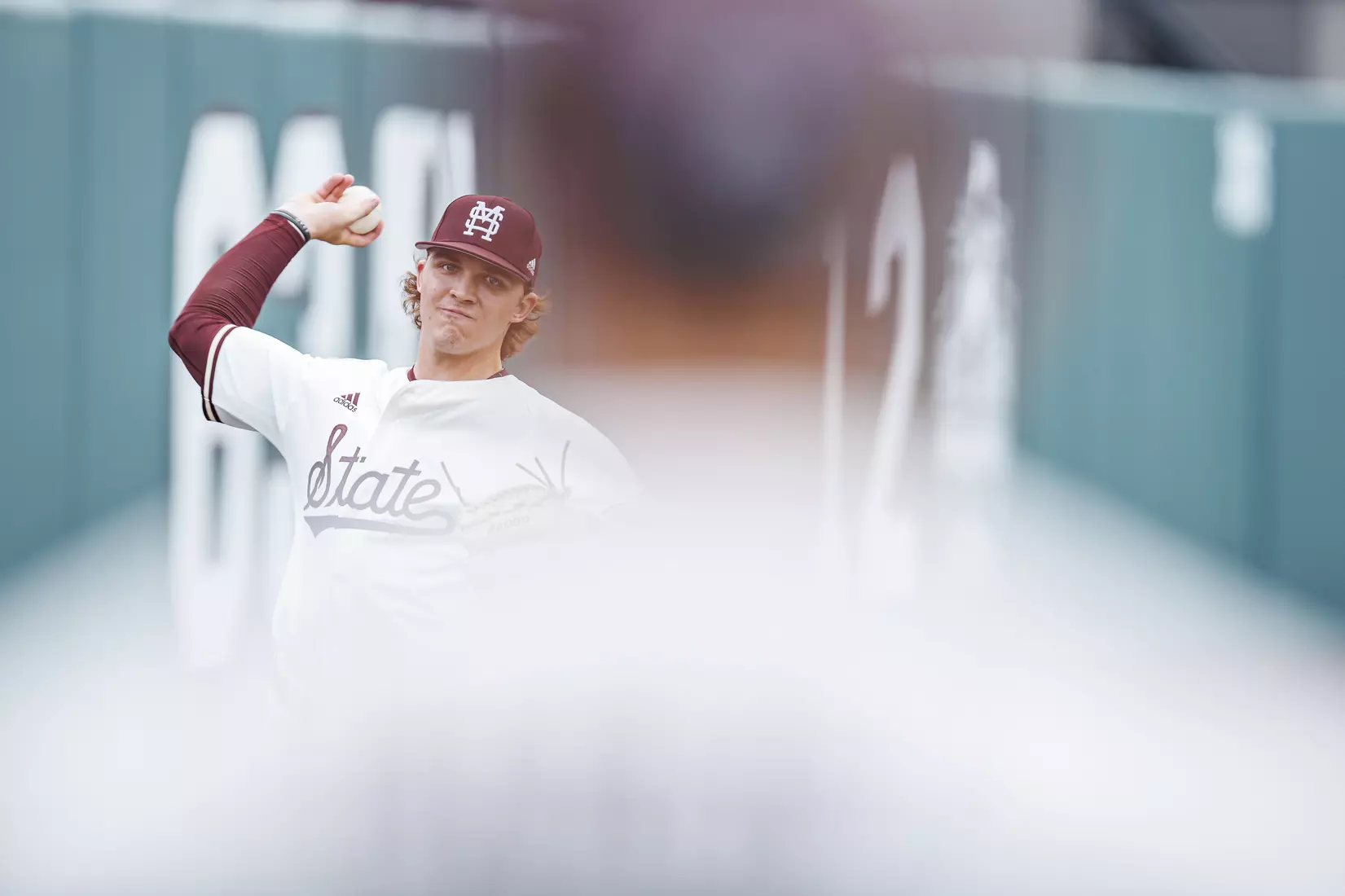 STARKVILLE, MS - February 22, 2022 - Mississippi State Pitcher Jackson Fristoe (#27) before the game between the University of Arkansas at Pine Bluff Golden Lions and the Mississippi State Bulldogs at Dudy Noble Field at Polk-Dement Stadium in Starkville, MS. Photo By Kevin Snyder