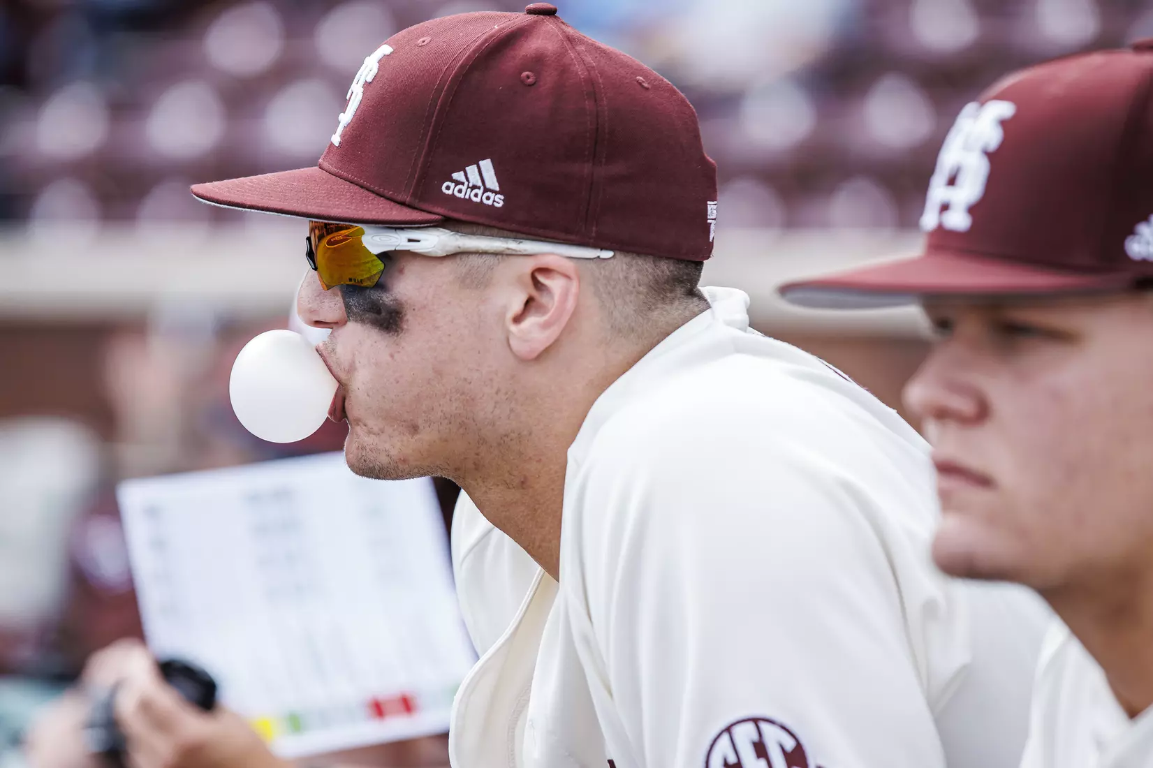 STARKVILLE, MS - February 22, 2022 - Mississippi State Outfielder Brad Cumbest (#33) before the game between the University of Arkansas at Pine Bluff Golden Lions and the Mississippi State Bulldogs at Dudy Noble Field at Polk-Dement Stadium in Starkville, MS. Photo By Kevin Snyder