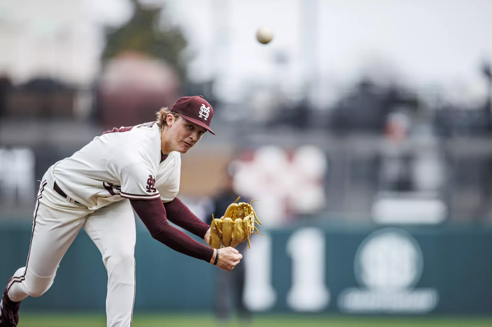 STARKVILLE, MS - February 22, 2022 - Mississippi State Pitcher Jackson Fristoe (#27) during the game between the University of Arkansas at Pine Bluff Golden Lions and the Mississippi State Bulldogs at Dudy Noble Field at Polk-Dement Stadium in Starkville, MS. Photo By Kevin Snyder