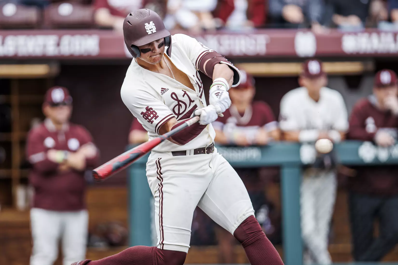 STARKVILLE, MS - February 22, 2022 - Mississippi State Outfielder Brad Cumbest (#33) during the game between the University of Arkansas at Pine Bluff Golden Lions and the Mississippi State Bulldogs at Dudy Noble Field at Polk-Dement Stadium in Starkville, MS. Photo By Kevin Snyder
