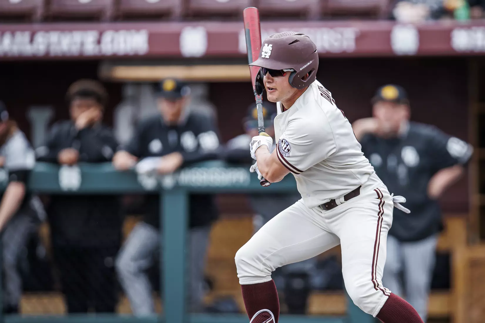 STARKVILLE, MS - February 22, 2022 - Mississippi State Outfielder Jess Davis (#3) during the game between the University of Arkansas at Pine Bluff Golden Lions and the Mississippi State Bulldogs at Dudy Noble Field at Polk-Dement Stadium in Starkville, MS. Photo By Kevin Snyder