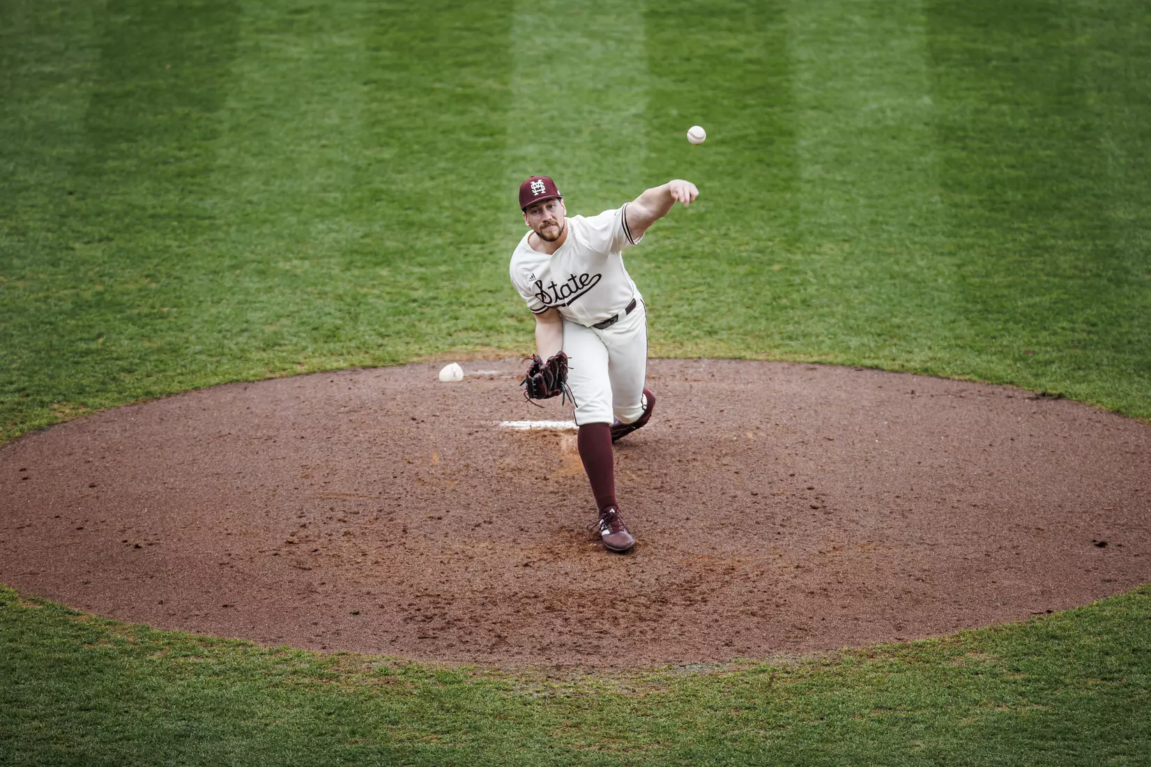 STARKVILLE, MS - February 22, 2022 - Mississippi State Pitcher Andrew Walling (#29) during the game between the University of Arkansas at Pine Bluff Golden Lions and the Mississippi State Bulldogs at Dudy Noble Field at Polk-Dement Stadium in Starkville, MS. Photo By Kevin Snyder