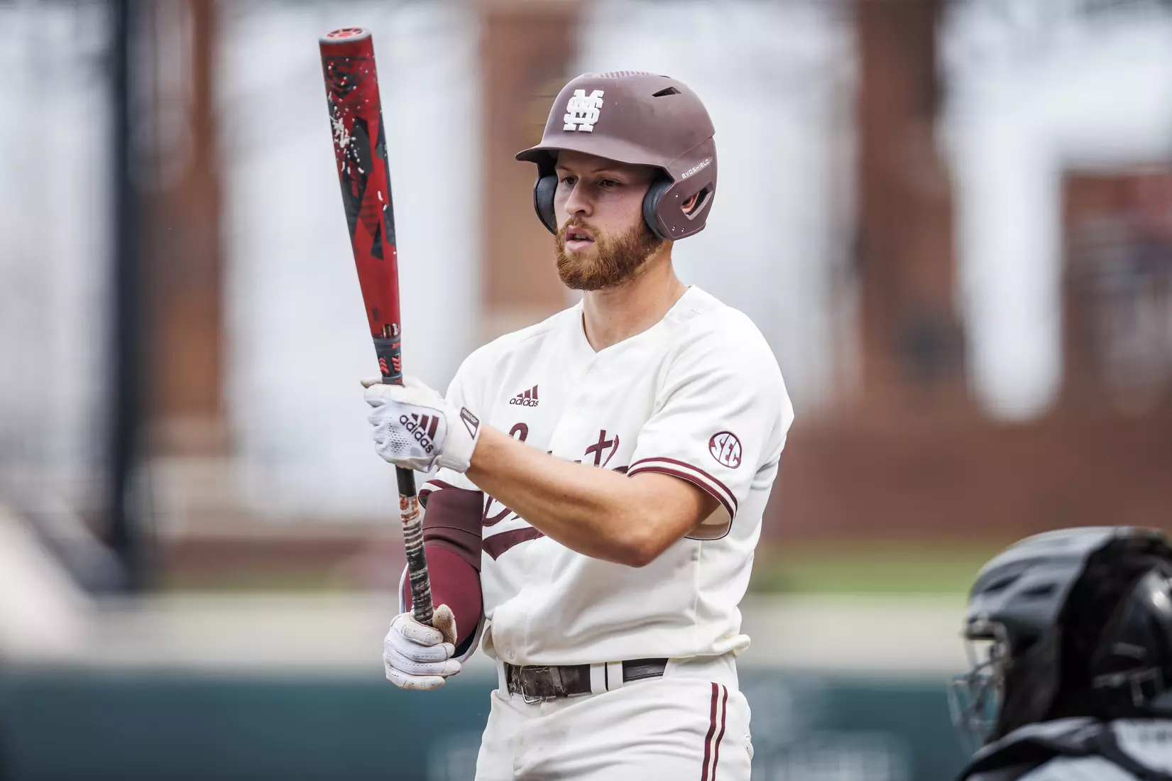STARKVILLE, MS - February 22, 2022 - Mississippi State Infielder Luke Hancock (#20) during the game between the University of Arkansas at Pine Bluff Golden Lions and the Mississippi State Bulldogs at Dudy Noble Field at Polk-Dement Stadium in Starkville, MS. Photo By Kevin Snyder