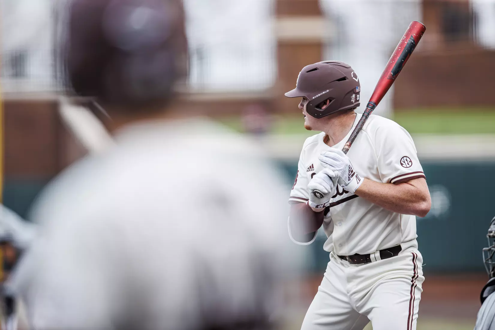STARKVILLE, MS - February 22, 2022 - Mississippi State Infielder/Outfielder Von Seibert (#30) during the game between the University of Arkansas at Pine Bluff Golden Lions and the Mississippi State Bulldogs at Dudy Noble Field at Polk-Dement Stadium in Starkville, MS. Photo By Kevin Snyder