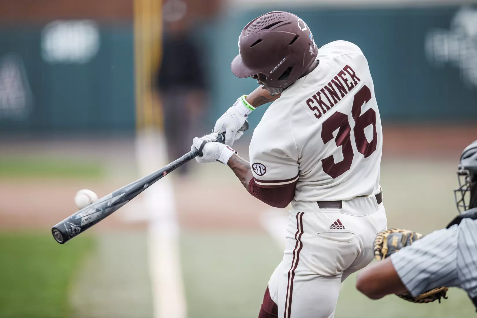 STARKVILLE, MS - February 22, 2022 - Mississippi State Outfielder Brayland Skinner (#36) during the game between the University of Arkansas at Pine Bluff Golden Lions and the Mississippi State Bulldogs at Dudy Noble Field at Polk-Dement Stadium in Starkville, MS. Photo By Kevin Snyder