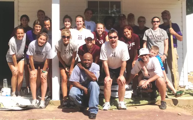 MSU Soccer Assists With Habitat For Humanity Build