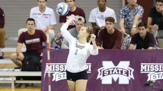 Bulldogs Fall At Texas A&M; Harris Records 1,000th Dig