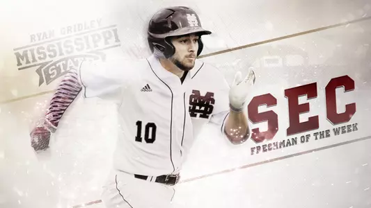 Ryan Gridley Named SEC Freshman Of The Week