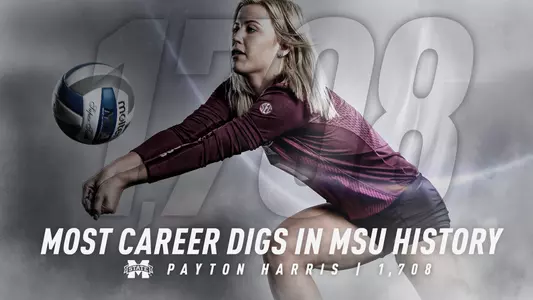 Harris Earns All-Time Career Digs Record at MSU with 1,715.