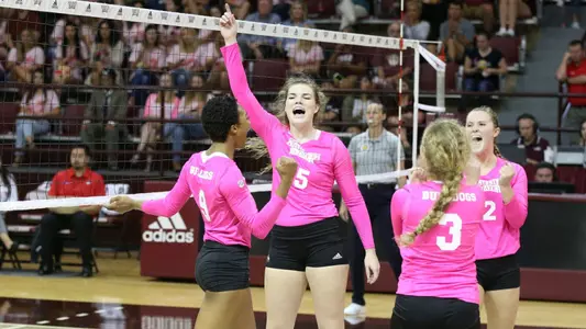 Team Celebrates After Earning A Point Against Georgia.