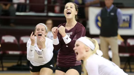 Harris Celebrates After A Point Against Alabama on Oct. 27.