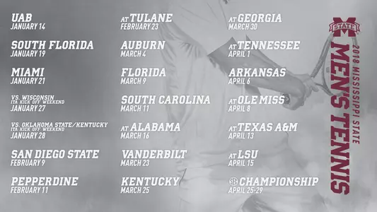 Men's Tennis 2018 Schedule